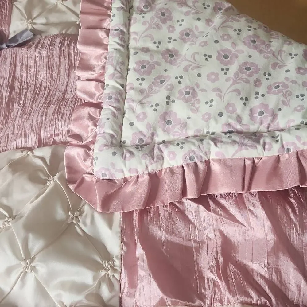The Peanutshell bella pink patchwork baby quilt